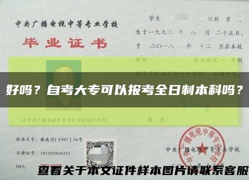 好吗？自考大专可以报考全日制本科吗？缩略图