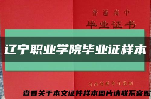 辽宁职业学院毕业证样本缩略图