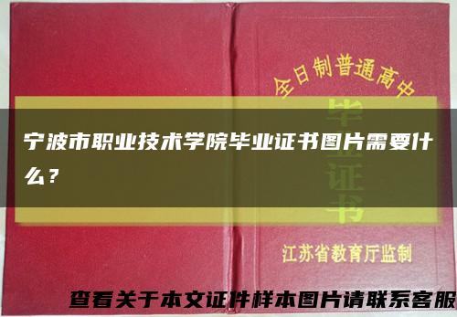 宁波市职业技术学院毕业证书图片需要什么？缩略图
