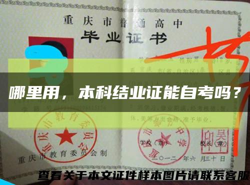 哪里用，本科结业证能自考吗？缩略图