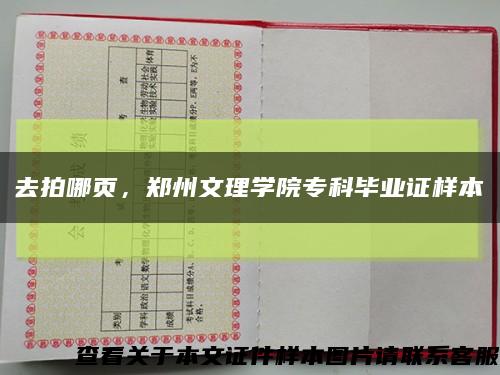 去拍哪页，郑州文理学院专科毕业证样本缩略图