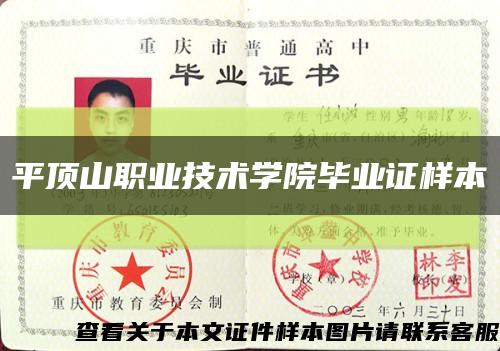 平顶山职业技术学院毕业证样本缩略图