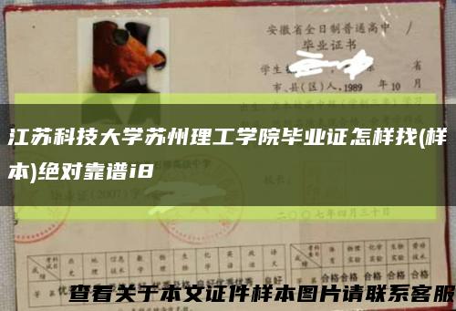 江苏科技大学苏州理工学院毕业证怎样找(样本)绝对靠谱i8缩略图