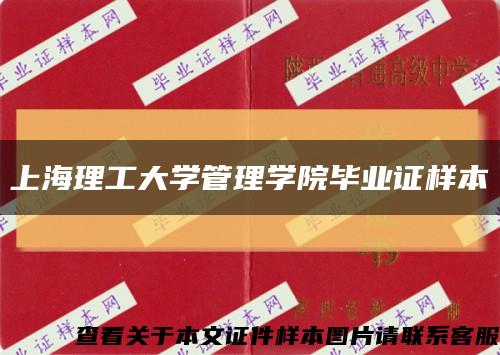 上海理工大学管理学院毕业证样本缩略图