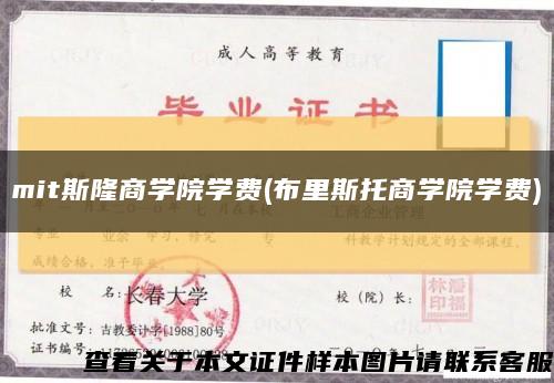 mit斯隆商学院学费(布里斯托商学院学费)缩略图