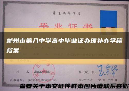 郴州市第八中学高中毕业证办理补办学籍档案缩略图