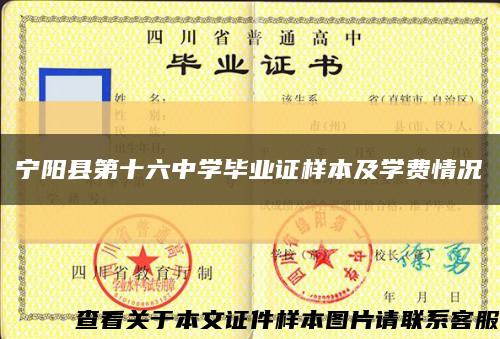 宁阳县第十六中学毕业证样本及学费情况缩略图