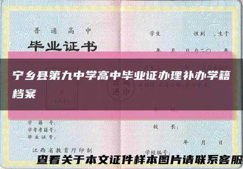 宁乡县第九中学高中毕业证办理补办学籍档案缩略图