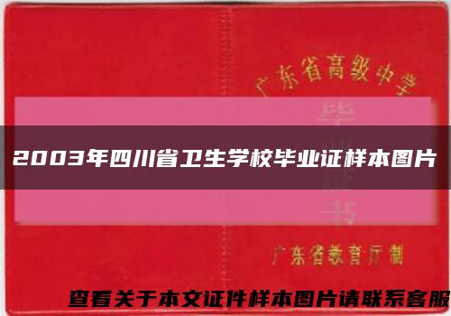 2003年四川省卫生学校毕业证样本图片缩略图