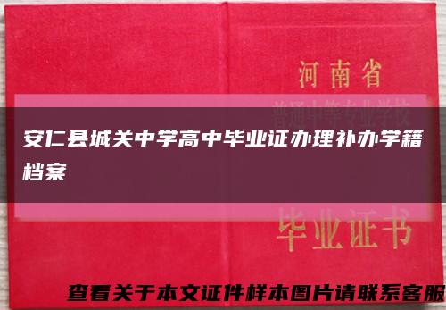 安仁县城关中学高中毕业证办理补办学籍档案缩略图