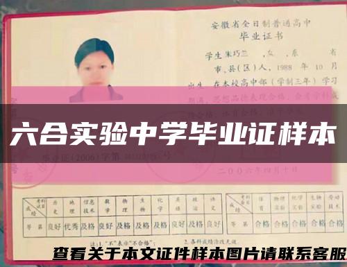 六合实验中学毕业证样本缩略图