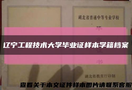 辽宁工程技术大学毕业证样本学籍档案缩略图