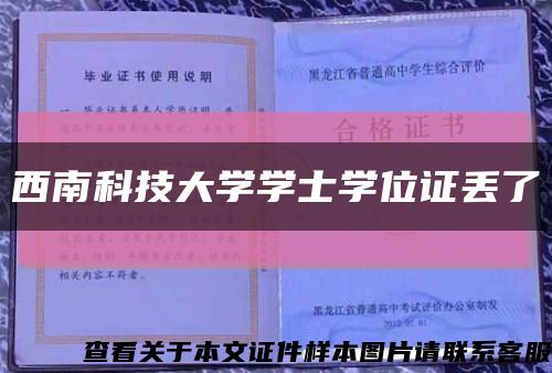 西南科技大学学士学位证丢了缩略图