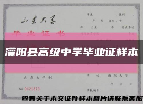 灌阳县高级中学毕业证样本缩略图