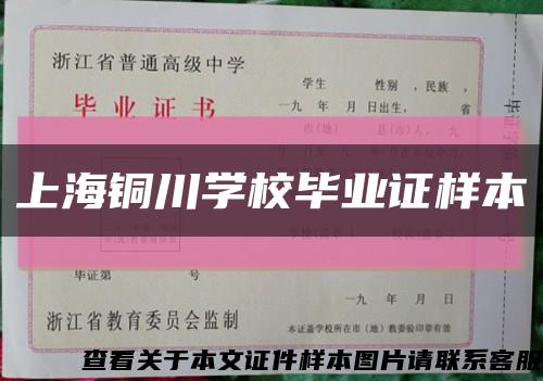 上海铜川学校毕业证样本缩略图