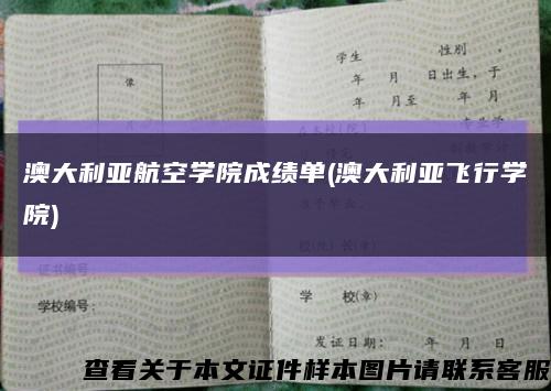 澳大利亚航空学院成绩单(澳大利亚飞行学院)缩略图