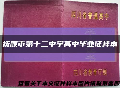 抚顺市第十二中学高中毕业证样本缩略图