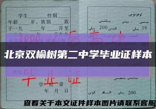 北京双榆树第二中学毕业证样本缩略图
