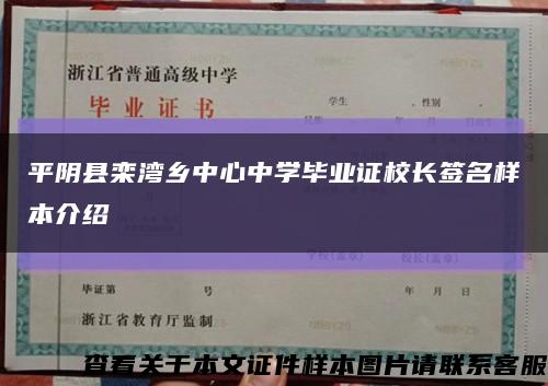 平阴县栾湾乡中心中学毕业证校长签名样本介绍缩略图