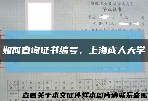 如何查询证书编号，上海成人大学缩略图