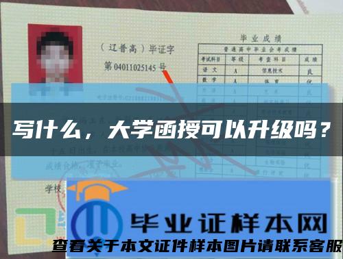 写什么，大学函授可以升级吗？缩略图
