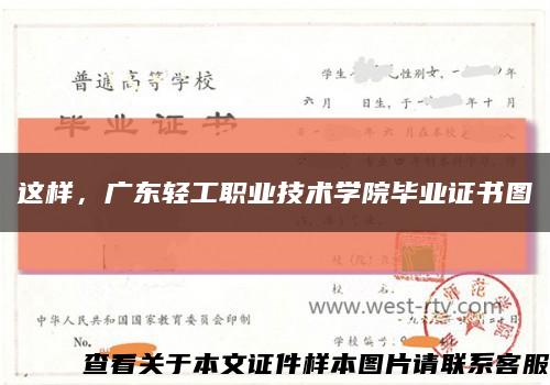 这样，广东轻工职业技术学院毕业证书图缩略图