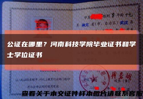 公证在哪里？河南科技学院毕业证书和学士学位证书缩略图