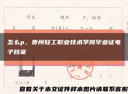 怎么p，贵州轻工职业技术学院毕业证电子档案缩略图