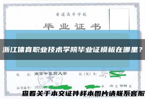 浙江体育职业技术学院毕业证模板在哪里？缩略图