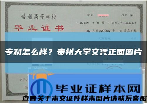 专利怎么样？贵州大学文凭正面图片缩略图
