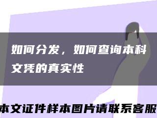 如何分发，如何查询本科文凭的真实性缩略图