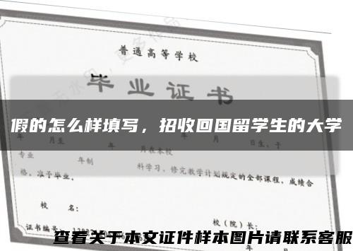 假的怎么样填写，招收回国留学生的大学缩略图