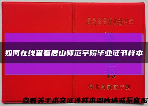 如何在线查看唐山师范学院毕业证书样本缩略图