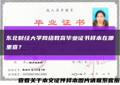 东北财经大学网络教育毕业证书样本在哪里查？缩略图