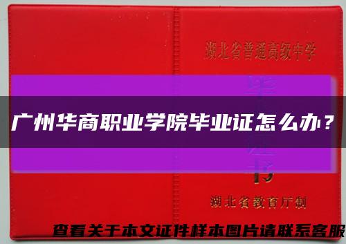 广州华商职业学院毕业证怎么办？缩略图