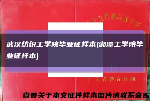 武汉纺织工学院毕业证样本(湘潭工学院毕业证样本)缩略图