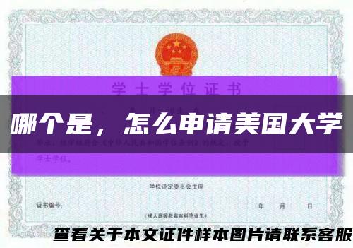 哪个是，怎么申请美国大学缩略图
