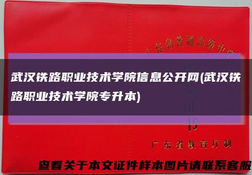 武汉铁路职业技术学院信息公开网(武汉铁路职业技术学院专升本)缩略图