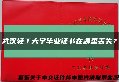 武汉轻工大学毕业证书在哪里丢失？缩略图