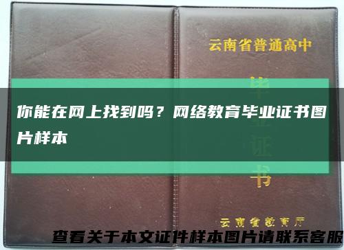 你能在网上找到吗？网络教育毕业证书图片样本缩略图