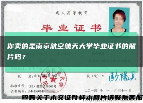 你卖的是南京航空航天大学毕业证书的照片吗？缩略图