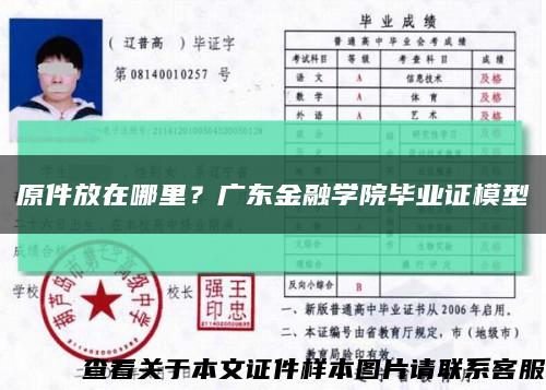 原件放在哪里？广东金融学院毕业证模型缩略图