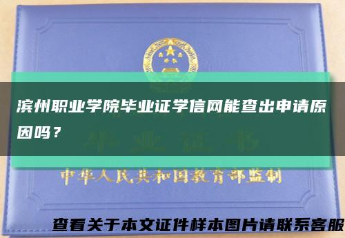 滨州职业学院毕业证学信网能查出申请原因吗？缩略图