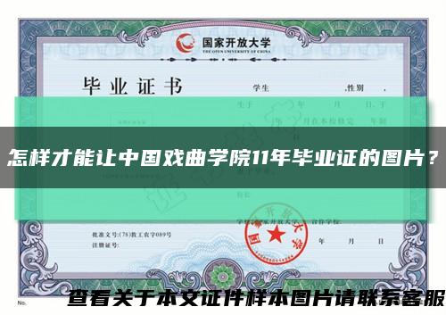 怎样才能让中国戏曲学院11年毕业证的图片？缩略图