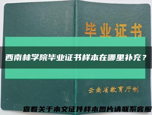 西南林学院毕业证书样本在哪里补充？缩略图