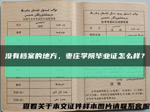 没有档案的地方，枣庄学院毕业证怎么样？缩略图