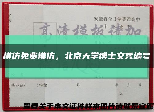 模仿免费模仿，北京大学博士文凭编号缩略图