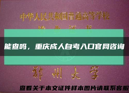 能查吗，重庆成人自考入口官网咨询缩略图