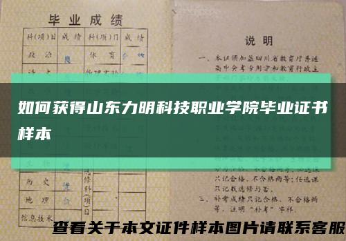如何获得山东力明科技职业学院毕业证书样本缩略图