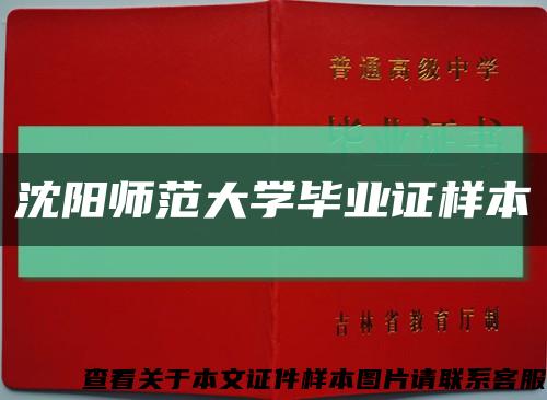 沈阳师范大学毕业证样本缩略图